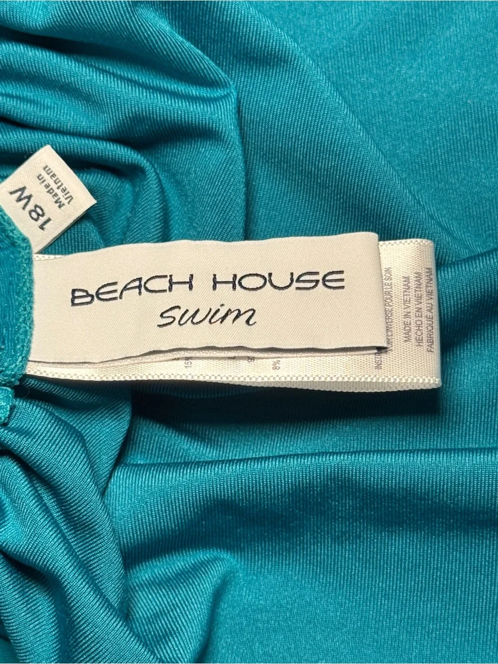 Beach House Women’s Plus Size 18W Blake Teal Adjustable Side Tie Swim Shorts